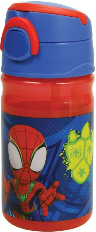 Zirnekļcilvēka un dinozaura tīmekļa plastmasas pudele ar āķi 350 ml