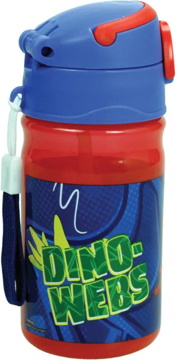 Zirnekļcilvēka un dinozaura tīmekļa plastmasas pudele ar āķi 350 ml