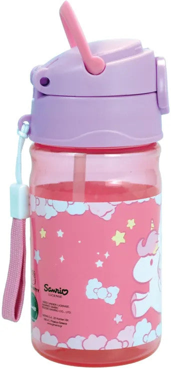 Hello Kitty vienradža plastmasas pudele ar āķi 350 ml