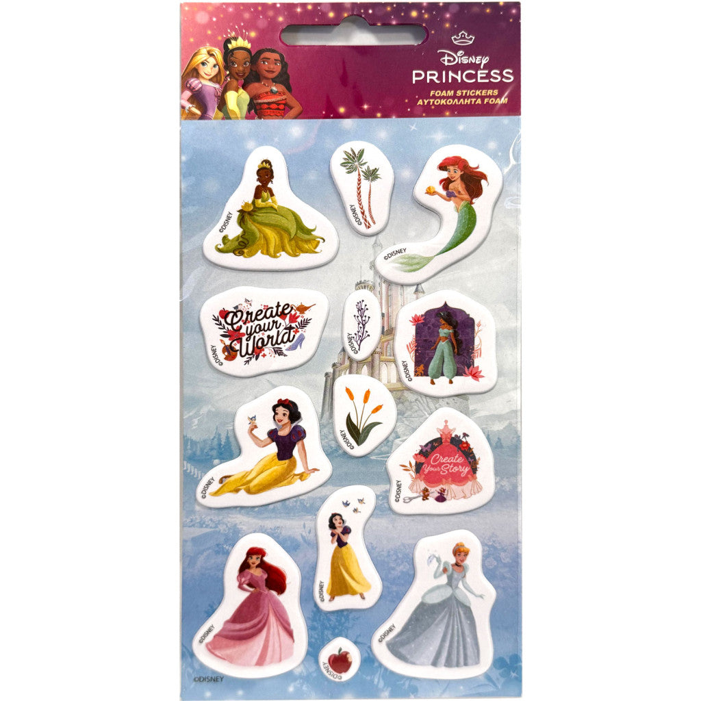 Disney Princess Radi Savu Stāstu Disney Princess Puffy Foam uzlīmju komplekts