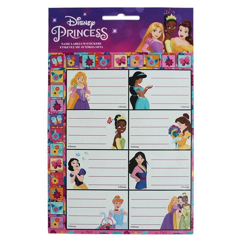 Disney Princess piezīmju grāmatiņas etiķete ar uzlīmēm, 16 gab.