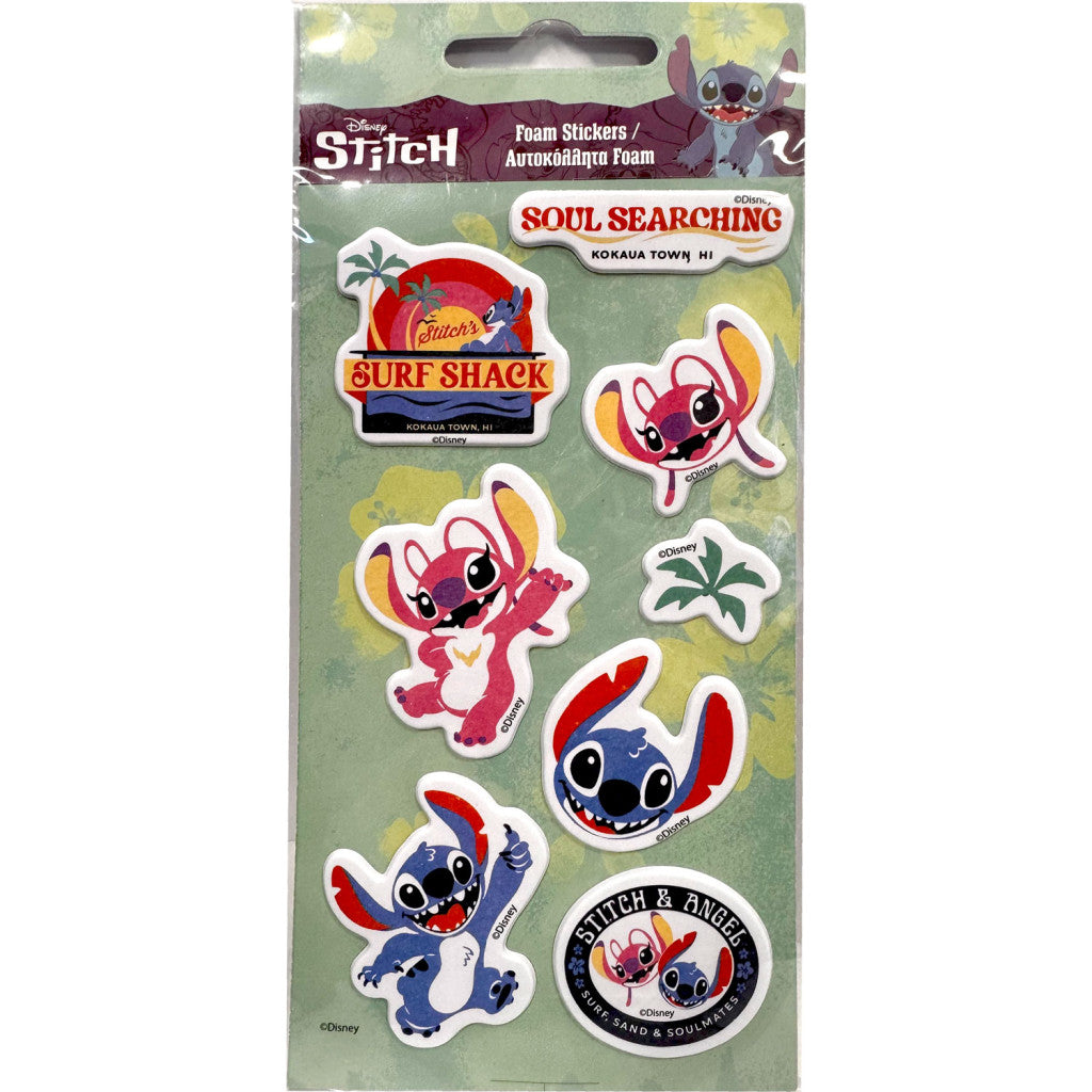 Disney Lilo un Stitch Surf Shack pūkaino putuplasta uzlīmju komplekts