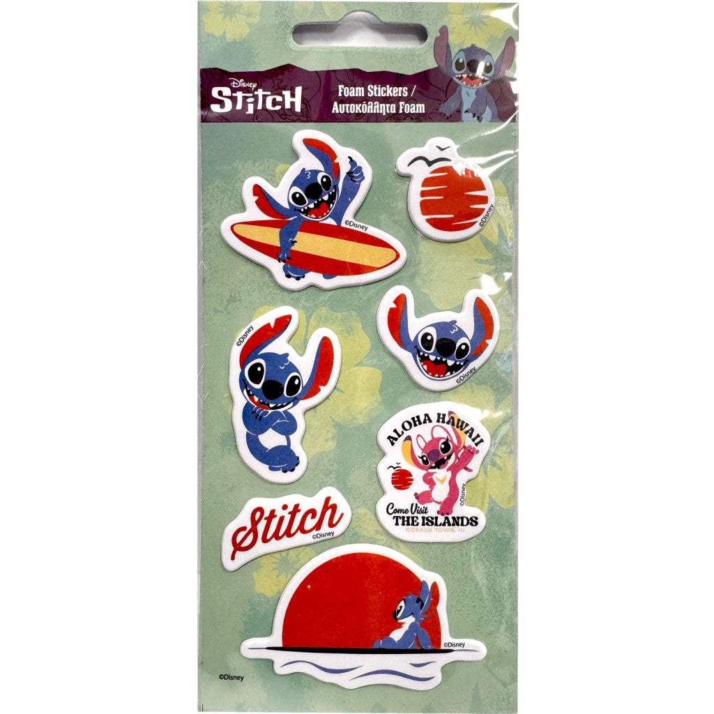 Disney Lilo un Stitch The Islands pūkaino putuplasta uzlīmju komplekts