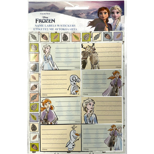 Disney Frozen piezīmju grāmatiņas etiķete ar uzlīmēm, 16 gab. iepakojumā