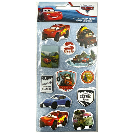 Disney Cars Adventure pūkaino putuplasta uzlīmju komplekts