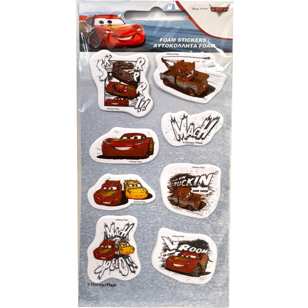 Disney Cars Mach pūkaino putuplasta uzlīmju komplekts