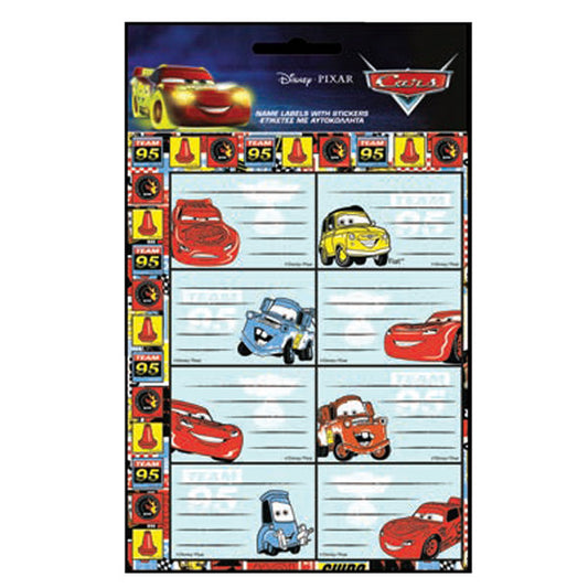 Disney Cars Zibens piezīmju grāmatiņas etiķete ar uzlīmēm - 16 gabali