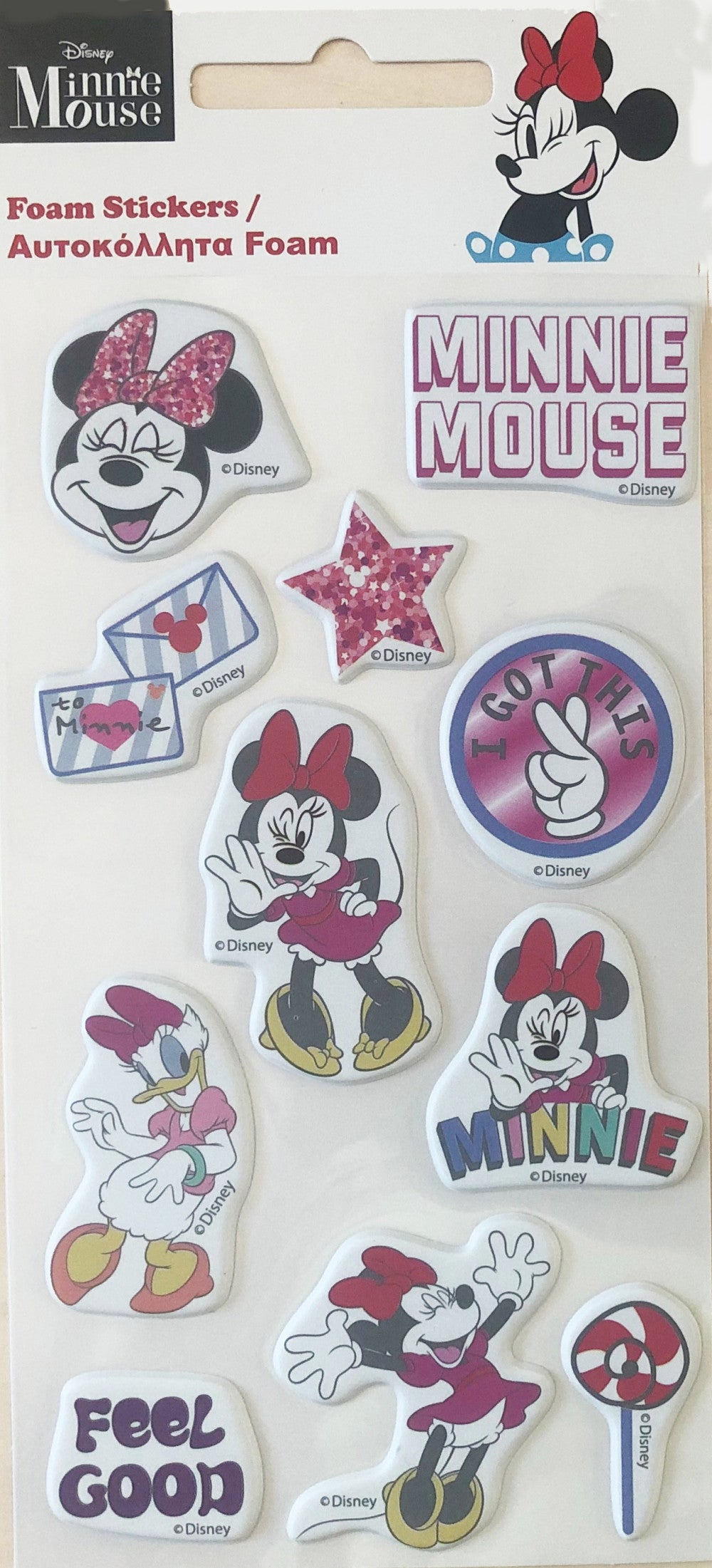 Disney Minnie Smiles pūkaino putuplasta uzlīmju komplekts