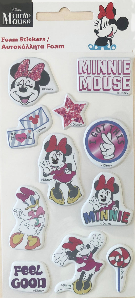 Disney Minnie Smiles pūkaino putuplasta uzlīmju komplekts