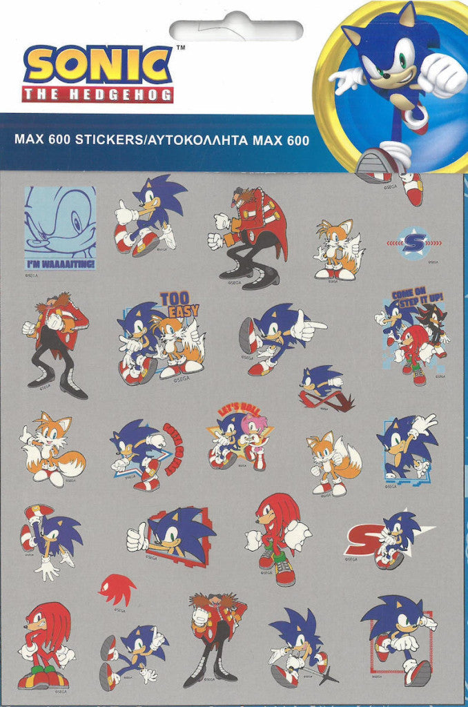 Sonic the Hedgehog 600 detaļu uzlīmju komplekts
