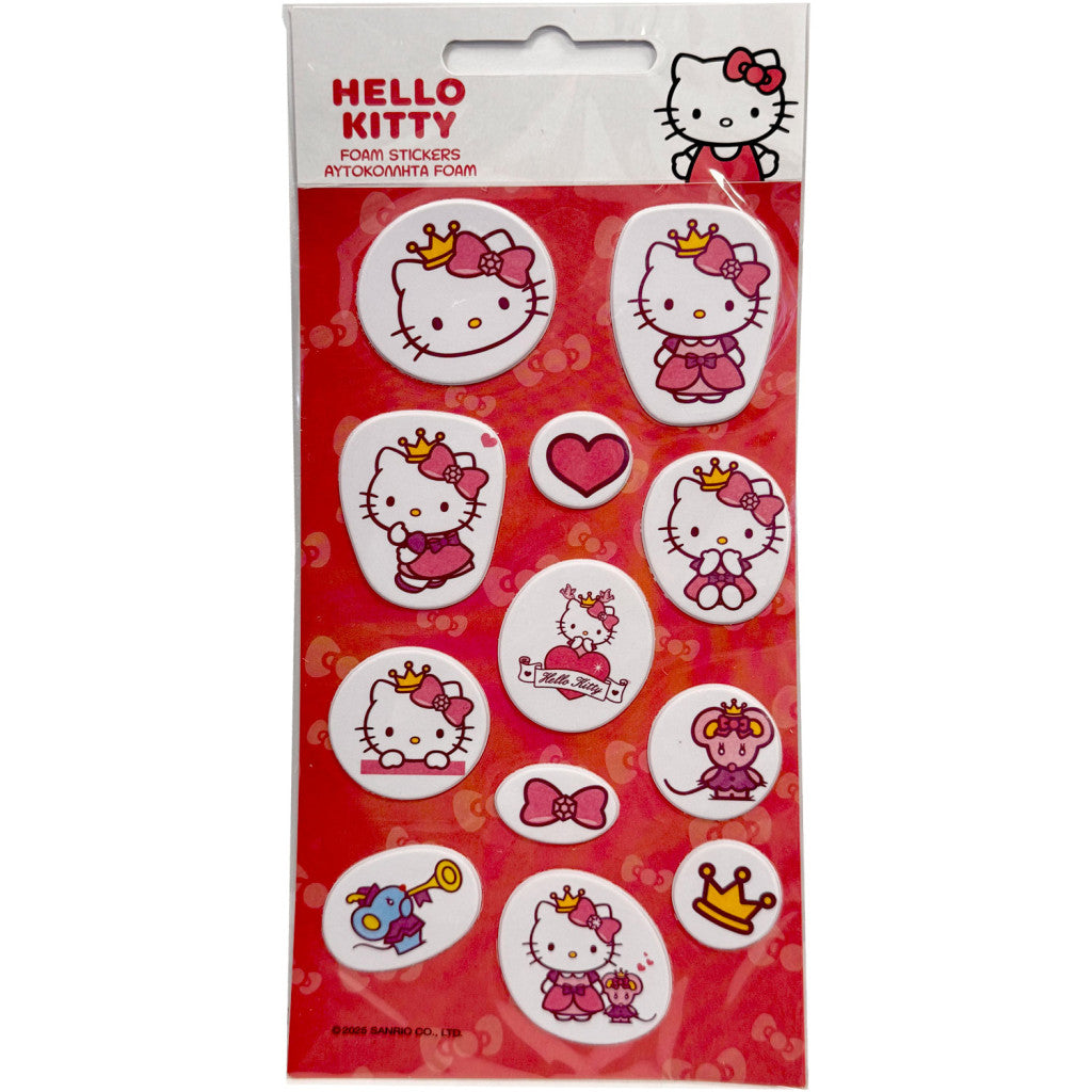 Hello Kitty Crown pūkaino putuplasta uzlīmju komplekts