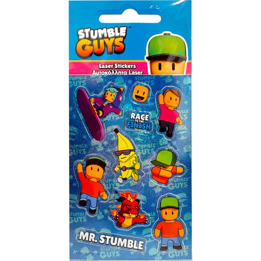Stumble Guys zils hologrāfisks uzlīmju komplekts