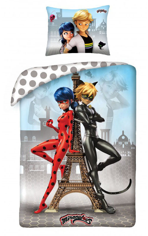 Miraculous Ladybug Shadow gultasveļas komplekts 140√ó200cm, 70√ó90cm