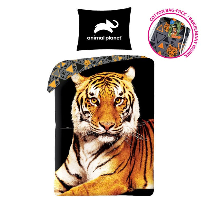 Animal Planet Tiger gultasveļas komplekts 140√ó200cm, 70√ó90cm