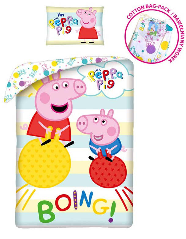 Peppa Pig Boing gultasveļas komplekts 140√ó200cm, 70√ó90cm