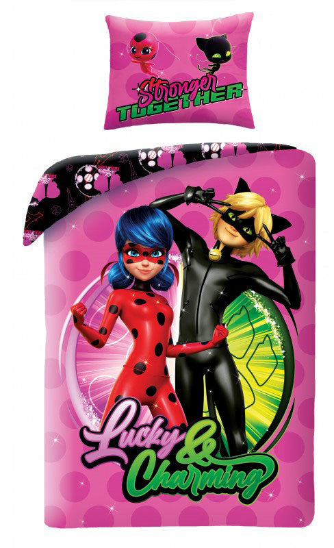 Miraculous Ladybug Lucky gultas veļas pārvalks 140√ó200cm, 70√ó90cm