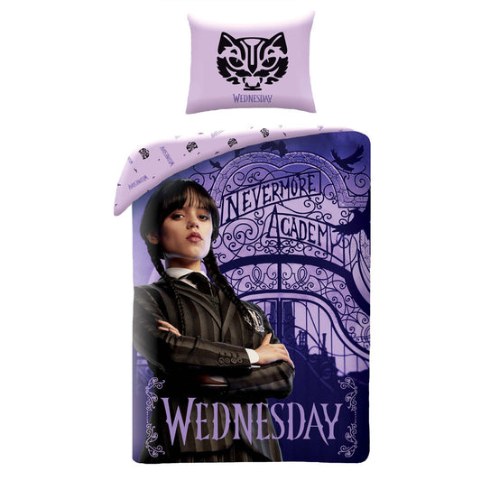 Wednesday Nevermore Academy gultasveļas komplekts 140x200cm, 70x90 cm