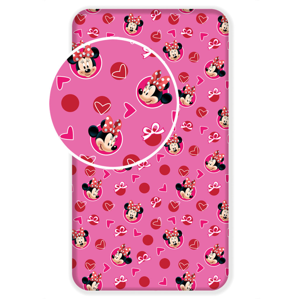Disney Minnie Hearts palags ar gumiju 90x200 cm