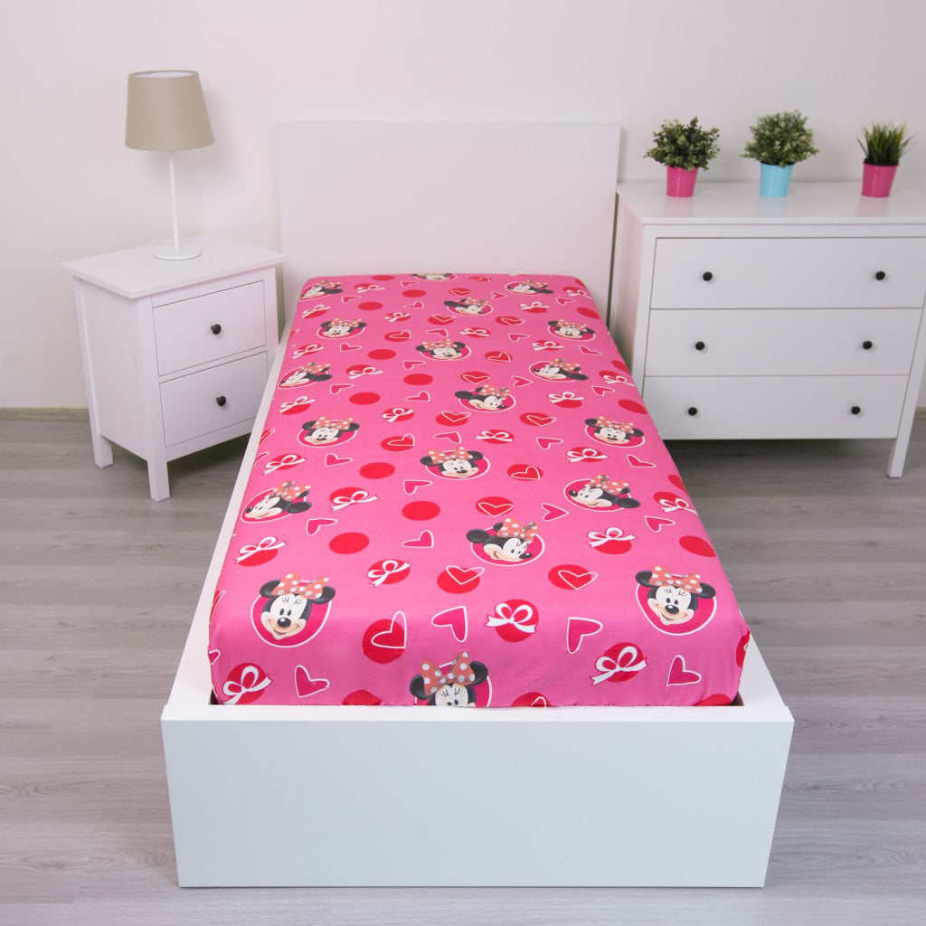 Disney Minnie Hearts palags ar gumiju 90x200 cm