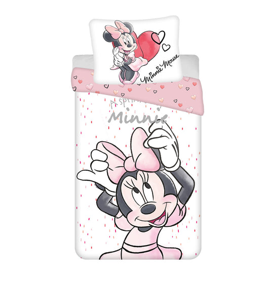 Disney Minnie balta gultasveļas komplekts 140–200 cm, 70–90 cm
