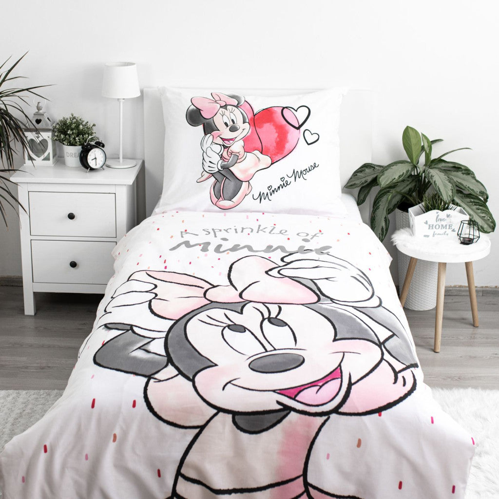 Disney Minnie balta gultasveļas komplekts 140–200 cm, 70–90 cm