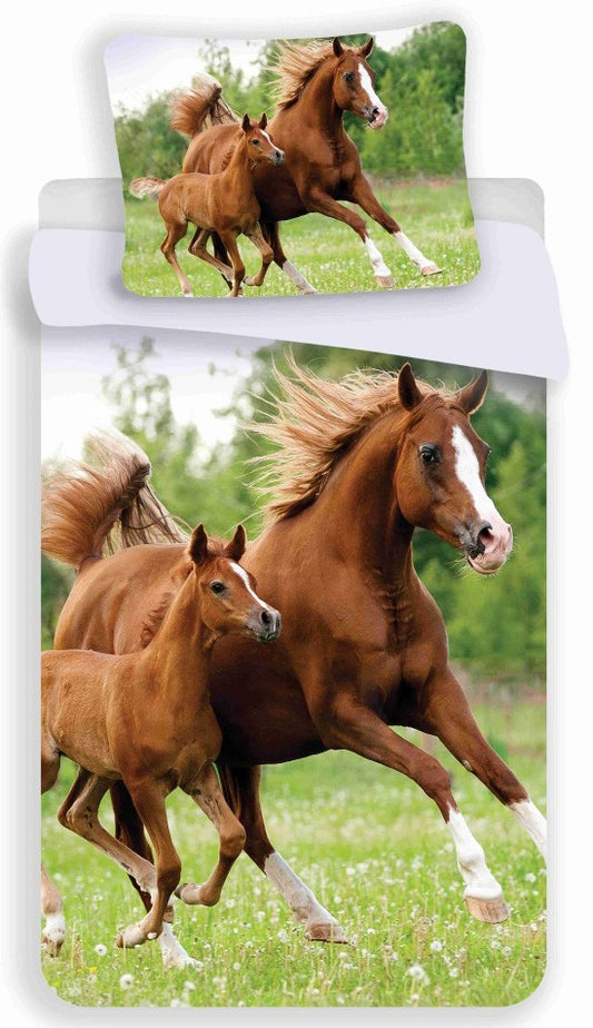 Horses Career pakaišu pārvalks 140√ó200cm, 70√ó90cm