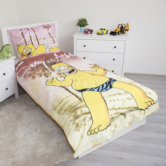Simpsonu pludmales gultasveļas komplekts 140–200 cm, 70–90 cm