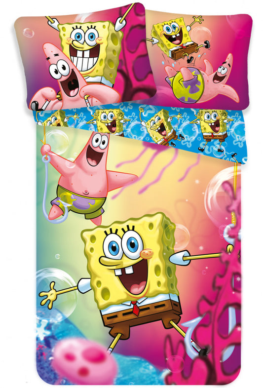SpongeBob BikiniBottom gultasveļas komplekts 140√ó200cm, 70√ó90cm