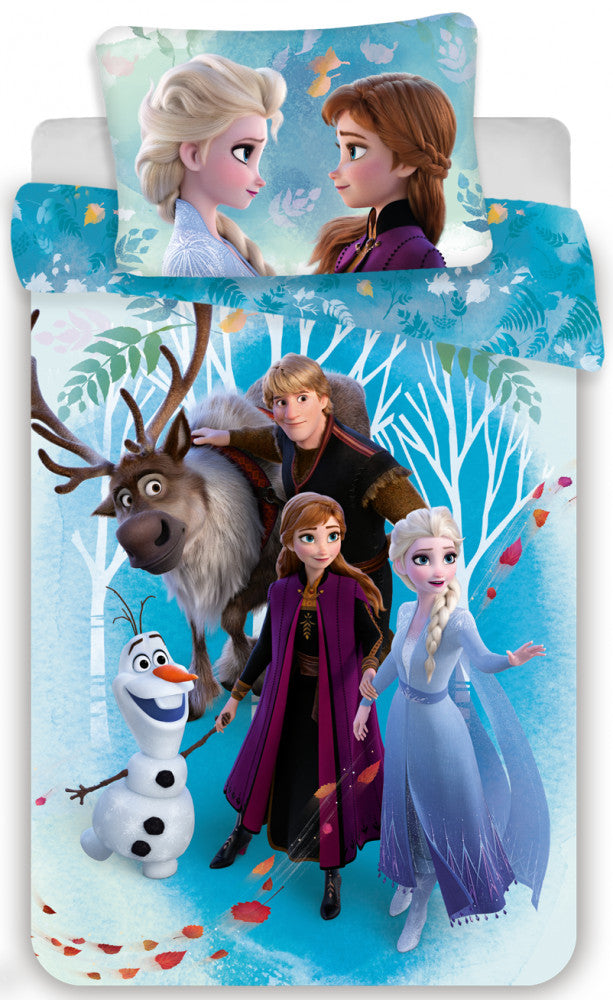 Disney Frozen čukstošā vēja bērnu gultasveļas komplekts 100–135 cm, 40–60 cm