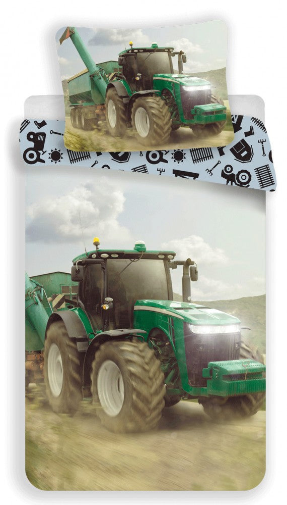 Traktors Traktors, gultas pārklājs 140√–200 cm, 70√–90 cm