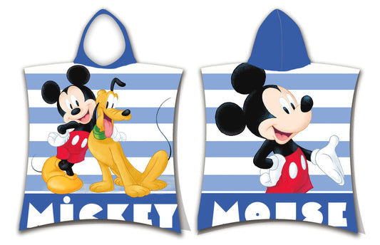 Disney Mikija svītrainais pludmales dvielis pončo 50x115cm