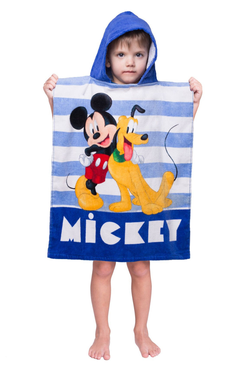 Disney Mikija svītrainais pludmales dvielis pončo 50x115cm
