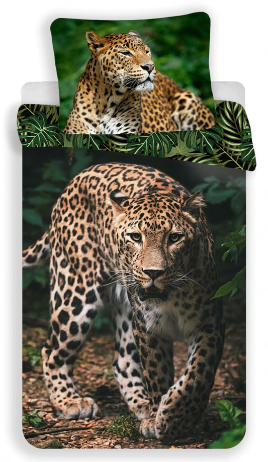 Leoparda gultasveļas komplekts 140√ó200cm, 70√ó90 cm