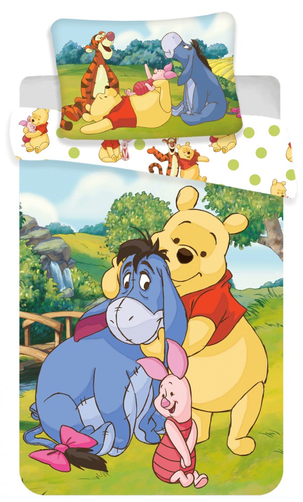 Disney Vinnija Pūka Hundred Acre Wood bērnu gultas veļa 100x135 cm, 40x60 cm