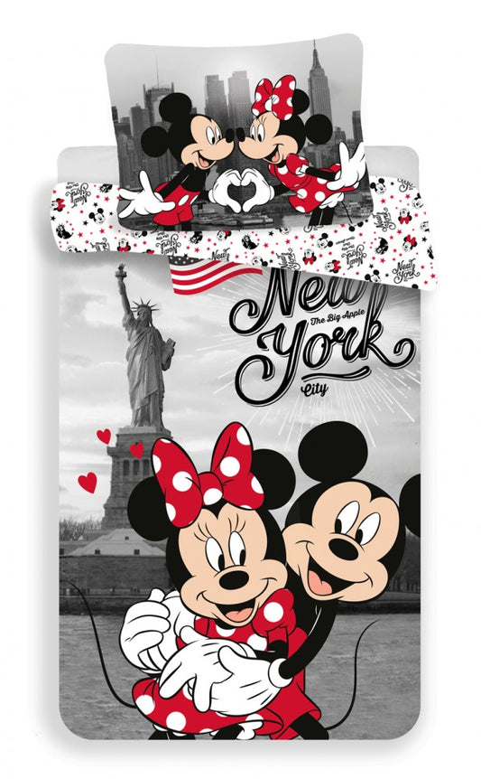 Disney Mickey Minnie New York gultasveļas komplekts 140–200 cm, 60–80 cm