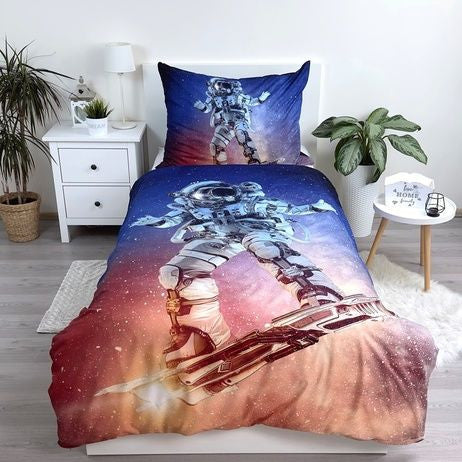 Astronaut Surf gultas veļa 140–200 cm, 70x90 cm mikrošķiedra