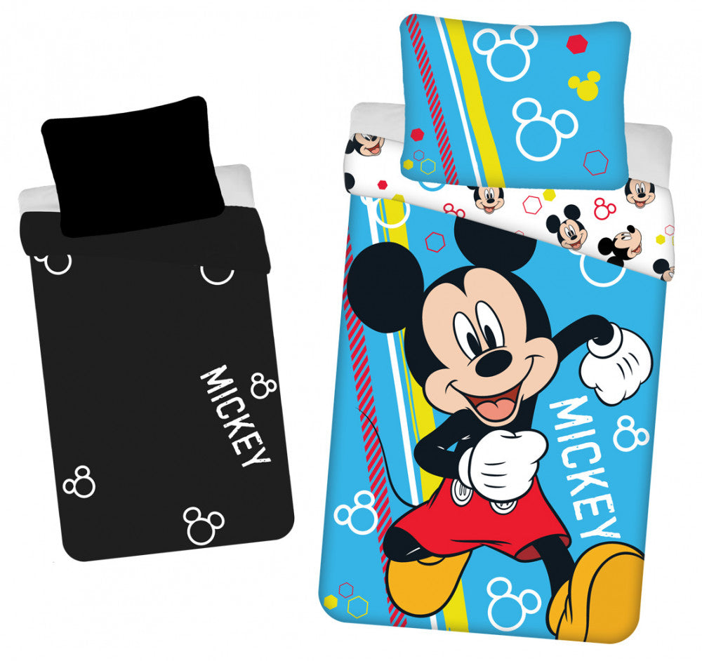 Disney Mickey Run tumsā spīdošs gultasveļas komplekts 140–200 cm, 70 x 90 cm