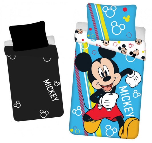 Disney Mickey Run tumsā spīdošs gultasveļas komplekts 140–200 cm, 70 x 90 cm