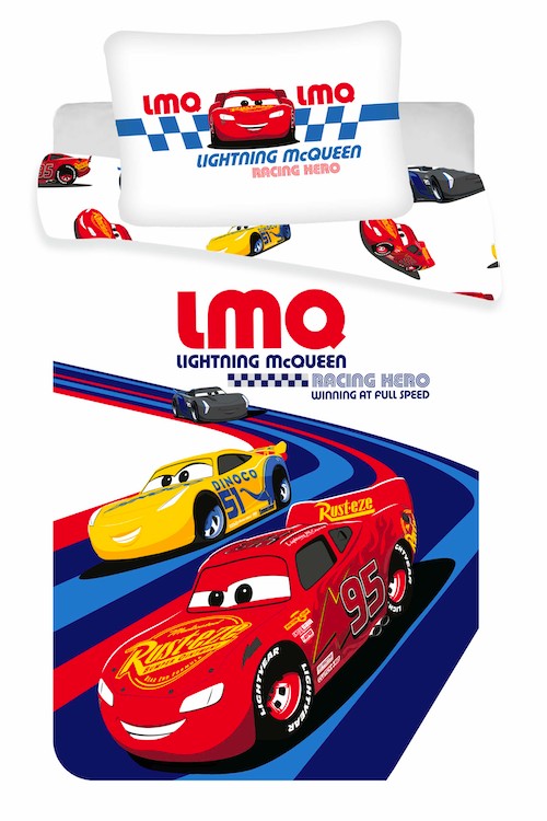 Disney Cars Racing bērnu gultas veļa 100–135 cm, 40–60 cm