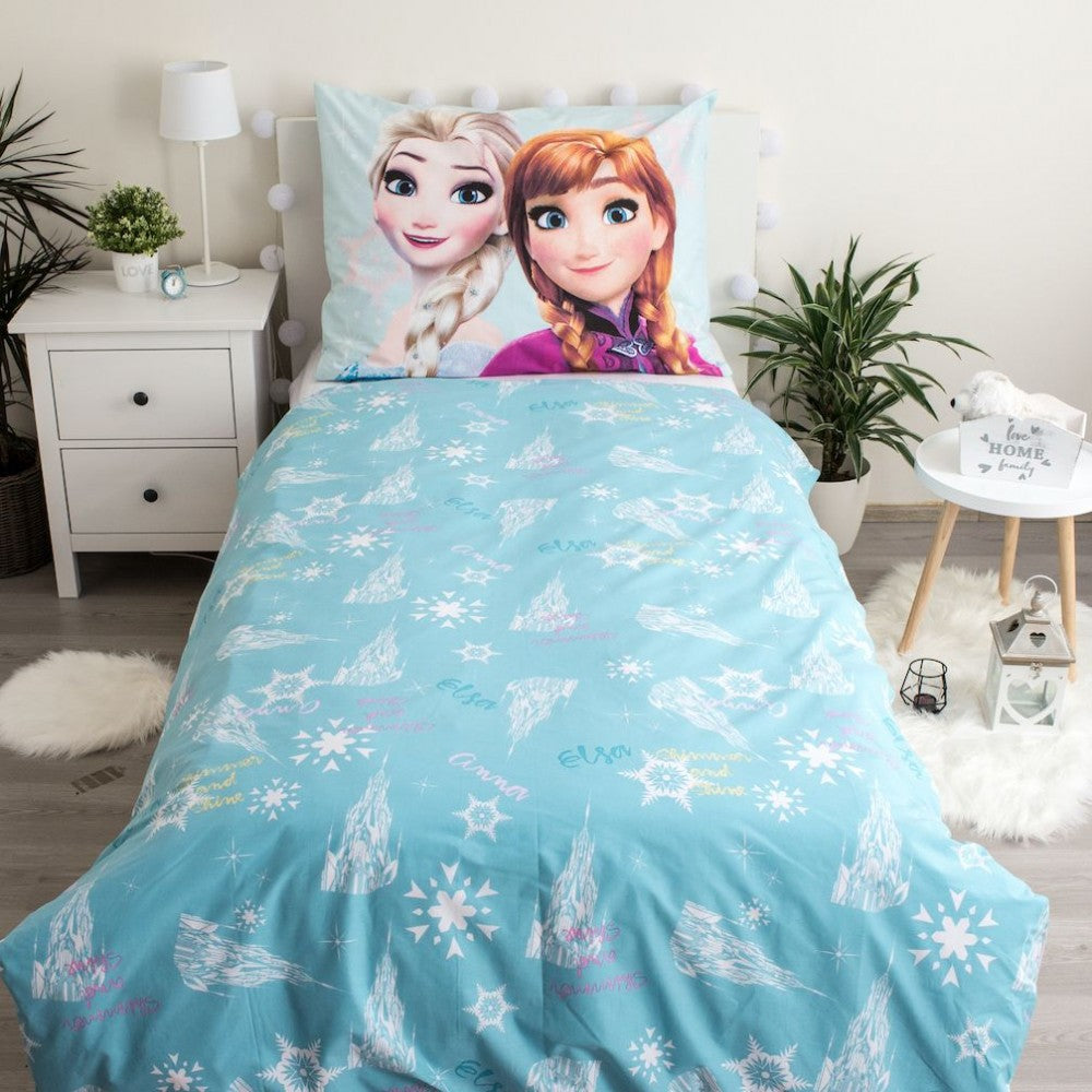Disney Frozen gaiši zils gultasveļas komplekts 140x200cm, 70x90cm