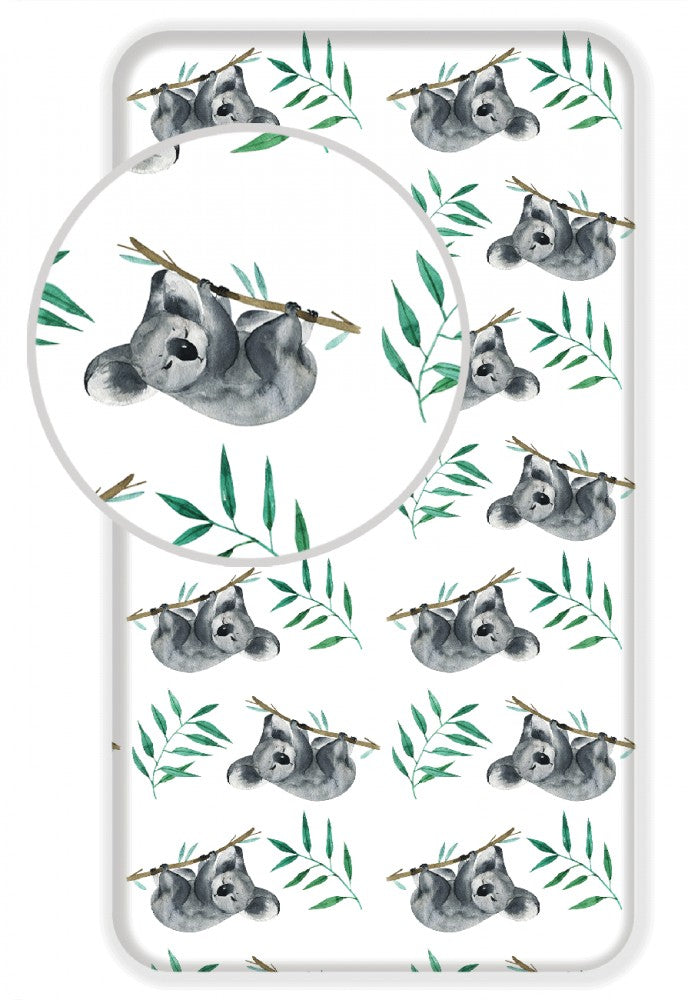 Koala balta palags ar gumiju 90x200 cm