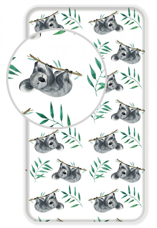Koala balta palags ar gumiju 90x200 cm