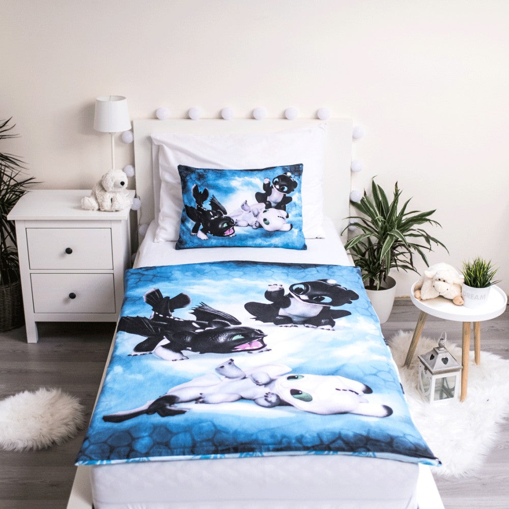 "Kā pieradināt pūķi" bērnu gultasveļas komplekts 100–135 cm, 40–60 cm