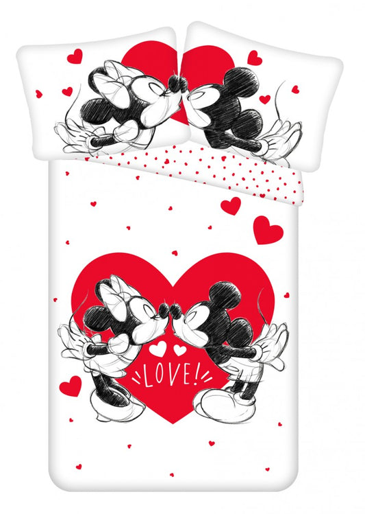 Disney Mickey Minnie Love gultasveļas komplekts 140–200 cm, 70–90 cm