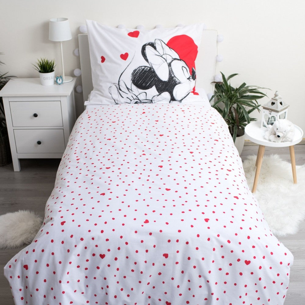Disney Mickey Minnie Love gultasveļas komplekts 140–200 cm, 70–90 cm