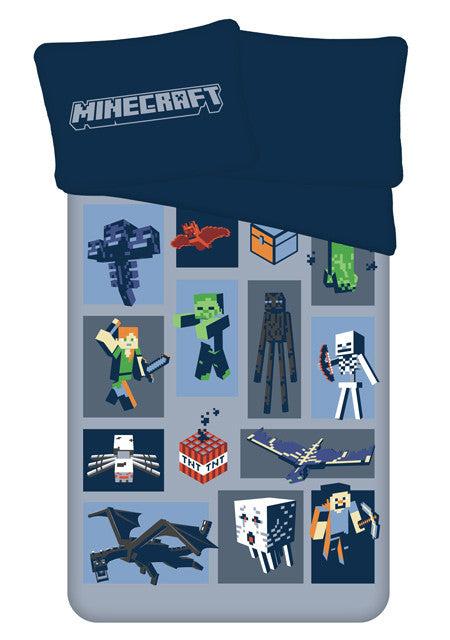 Minecraft Emblematic gultasveļas pārvalks 140–200 cm, 70–90 cm mikrošķiedra