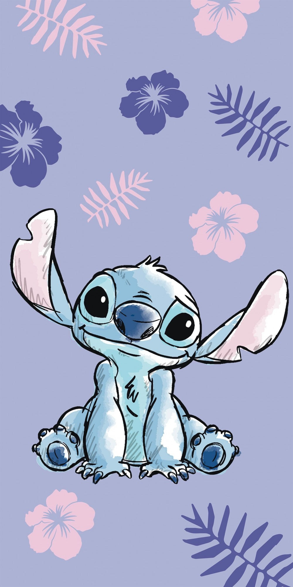 Disney Lilo un Stitch violets vannas dvielis, pludmales dvielis 70*140cm