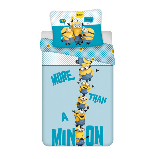 Minions zils gultasveļas komplekts 140√ó200cm, 70√ó90 cm mikrošķiedra