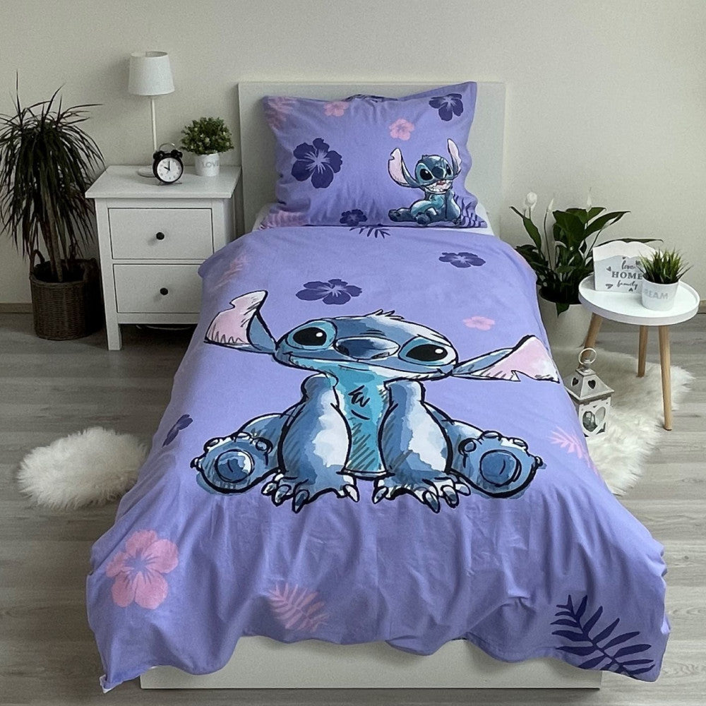 Disney Lilo un Stitch Blooming gultasveļas komplekts 140√ó200cm, 70√ó90cm