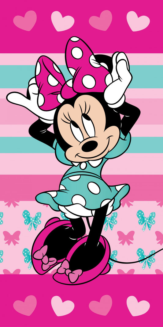 Disney Minnie Hearts vannas dvielis, pludmales dvielis 70x140cm